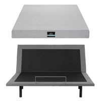 Artiss King Bed Frame and Giselle Bedding King Memory Foam Mattress Set, Electric Bed Base with Zero Gravity & 7 Zone Cooling Comfort for Back Pain Relief, Black & Grey, 15cm Thickness