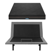 Artiss Double size bed frame with Giselle Bedding Double Mattress, adjustable bed Base Combo for Snoring Relief, Independent Head Foot Incline, Wireless Remote, Black,18cm Thickness