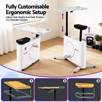 Everfit Exercise Bike Magnetic Desk Bike with Tabletop Fitness Home Workout Gym