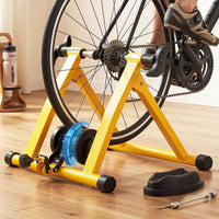 Everfit Bike Trainer Stand Indoor Riding Bicycle 6 Level Cycling Home Gym Yellow