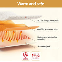 Giselle Electric Blanket LED Remote Sherpa Fleece Underlay Fully Fitted Machine Washable King Single
