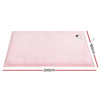 Giselle Electric Throw Rug Double Size 200x180cm Fleece Flannel Heated Blanket Pink