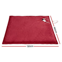 Giselle Electric Throw Rug Dual Side Fleece Flannel Heated Blanket Burgundy