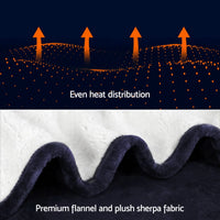 Giselle Electric Throw Rug Heated Blanket Fleece Charcoal
