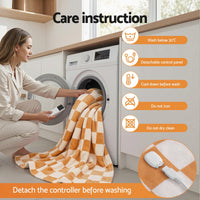 Giselle Electric Throw Rug Dual Side Fleece Flannel Heated Blanket Yellow