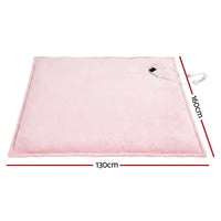 Giselle Electric Throw Rug Dual Side Fleece Flannel Heated Blanket Pink