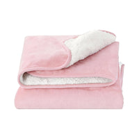 Giselle Electric Throw Rug Dual Side Fleece Flannel Heated Blanket Pink