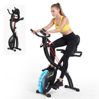 Everfit Folding Exercise Bike Magnetic X-Bike Indoor Cycling Resistance Rope