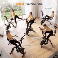 Everfit Folding Exercise Bike Magnetic X-Bike Indoor Cycling Resistance Rope