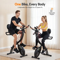 Everfit Folding Exercise Bike Magnetic X-Bike Indoor Cycling Resistance Rope