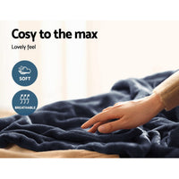 Giselle Bedding Heated Electric Throw Rug Fleece Sunggle Blanket Washable Charcoal