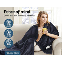 Giselle Bedding Heated Electric Throw Rug Fleece Sunggle Blanket Washable Charcoal