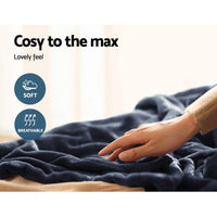 Giselle Bedding Heated Electric Throw Rug Fleece Sunggle Blanket Washable Charcoal