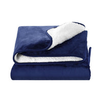 Giselle Electric Throw Rug Heated Blanket Washable Snuggle Flannel Winter Navy