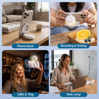 Devanti Magnetic Selfie Light Foldable LED Ring Fill Phone Light CRI95 White