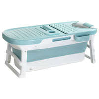 Weisshorn Foldable Bathtub Portable Folding Water Spa with Cover Plate 136x62cm