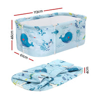 Weisshorn Foldable Bathtub PVC Spa Bucket Inflatable Cushion 114x62cm Blue