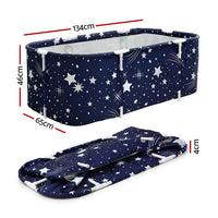 Weisshorn Foldable Bathtub PVC SPA Bucket Inflatable Cushion 134x65cm Star Navy