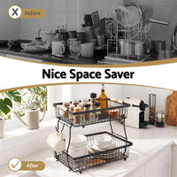 5-Star Chef 2 Tier Fruit Basket Bowl Detachable Kitchen Food Storage Stand