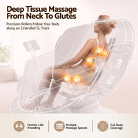 Livemor Elite 4D Massage Chair Recliner, SL Track Zero Gravity & Heat Auto Body Scan, 12 Auto Programs, 3 Zero-G Positions, Foot Rollers, Airbag Compression, Bluetooth Speaker, Wireless Charging