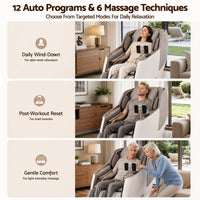 Livemor Elite 4D Massage Chair Recliner, SL Track Zero Gravity & Heat Auto Body Scan, 12 Auto Programs, 3 Zero-G Positions, Foot Rollers, Airbag Compression, Bluetooth Speaker, Wireless Charging