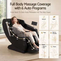 Livemor Flex Massage Chair Full Body with Heat Zero Gravity Recliner, 24 Airbags, Foot Massage, 6 Auto Programs, Voice Control, Bluetooth Speakers, Screen Control, Extendable Footrest