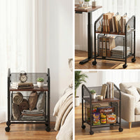 Artiss Mobile File Cabinet Rolling with Locking Wheels Wood Top Compact Storage Organiser Black