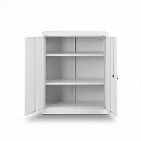 Artiss Steel Locker Cabinet Filing Mental Storage 3-Point Lock Adjustable Shelves White
