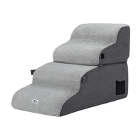 i.Pet Dog Stairs and Bed 2-in-1 Sofa Car Foam Non-Slip Washable Pet Stairs Indoor Grey