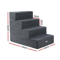 Dog Ramp Foam Dog Cover Stairs Portable Cat Ladder For Sofa Bed 4 Steps