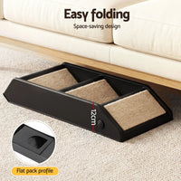 i.Pet Dog Ramp 3 Steps Pet Stairs For Bed Sofa Car Foldable Portable Ladder Black