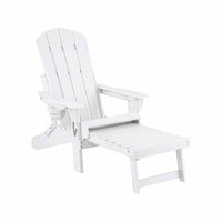 Gardeon Folding Sun Lounger Adirondack Chair Outdoor Lounge Setting HDPE Recliner Footrest White