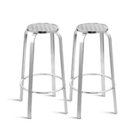 2x Outdoor Bar Stools Aluminum