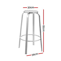 2x Outdoor Bar Stools Aluminum