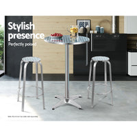 2x Outdoor Bar Stools Aluminum