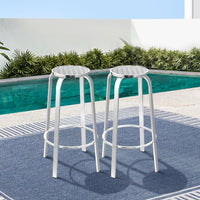 2x Outdoor Bar Stools Aluminum