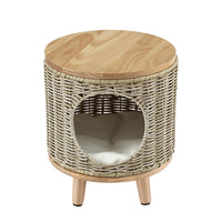 Gardeon Coffee Side Table Wicker Steel Desk Pet Bed Storage Outdoor Furniture