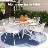 Gardeon 5PCS Outdoor Dining Set Table and Chairs Patio Garden Furniture Diamond