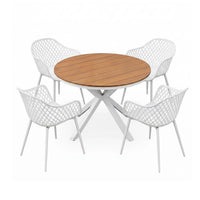 Gardeon 5PCS Outdoor Dining Set Table and Chairs Patio Garden Furniture Diamond