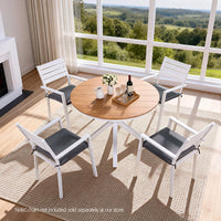 Gardeon Outdoor Dining Table 108CM Aluminum Frame WPC Top Desk Patio Furniture