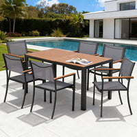 Gardeon 7PCS Outdoor Dining Set Table and Chairs Patio Garden Furniture Bistro Set