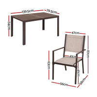 Gardeon 7PCS Outdoor Dining Set Patio Furniture Table and Chairs Garden Coffee