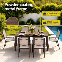 Gardeon 7PCS Outdoor Dining Set Patio Furniture Table and Chairs Garden Coffee