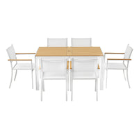 Gardeon 7PCS Outdoor Dining Set Table and Chairs Patio Garden Furniture Bistro Set White