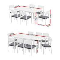 Gardeon Outdoor Dining Set 9PCS Aluminum Extendable Table Chairs Patio Furniture