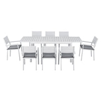 Gardeon Outdoor Dining Set 9PCS Aluminum Extendable Table Chairs Patio Furniture