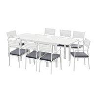 Gardeon Outdoor Dining Set 9PCS Aluminum Extendable Table Chairs Patio Furniture