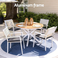 Gardeon Outdoor Dining Set 5 Piece Aluminum WPC Tabletop Patio Furniture