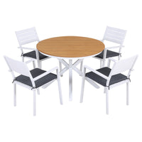 Gardeon Outdoor Dining Set 5 Piece Aluminum WPC Tabletop Patio Furniture