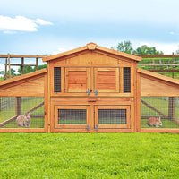 i.Pet Chicken Coop Rabbit Hutch 169cm x 52cm x 72cm Large Chicken Coop Wooden House Run Cage